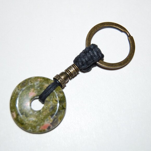 Unakite Keychain,Good Luck Keychain,Fung Shui Keychain - Picture 2 of 2
